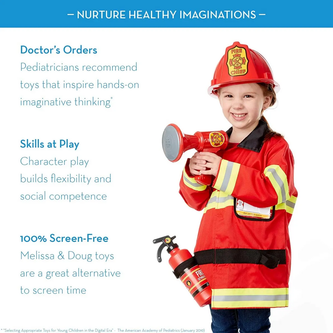Melissa &amp; Doug Fire Chief pretend play costume set for children