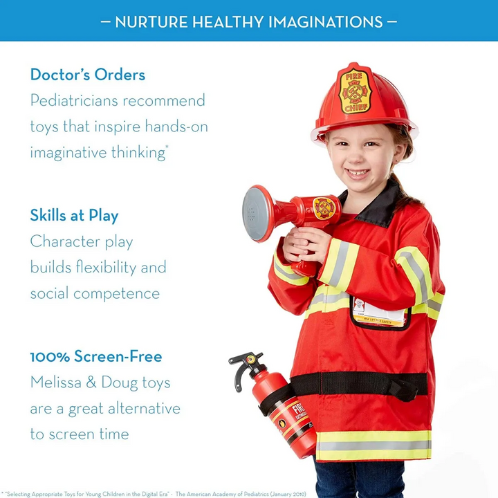 Melissa &amp; Doug Fire Chief pretend play costume set for children