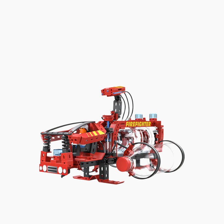Firefighter toy with extinguishing function and four water spray modes