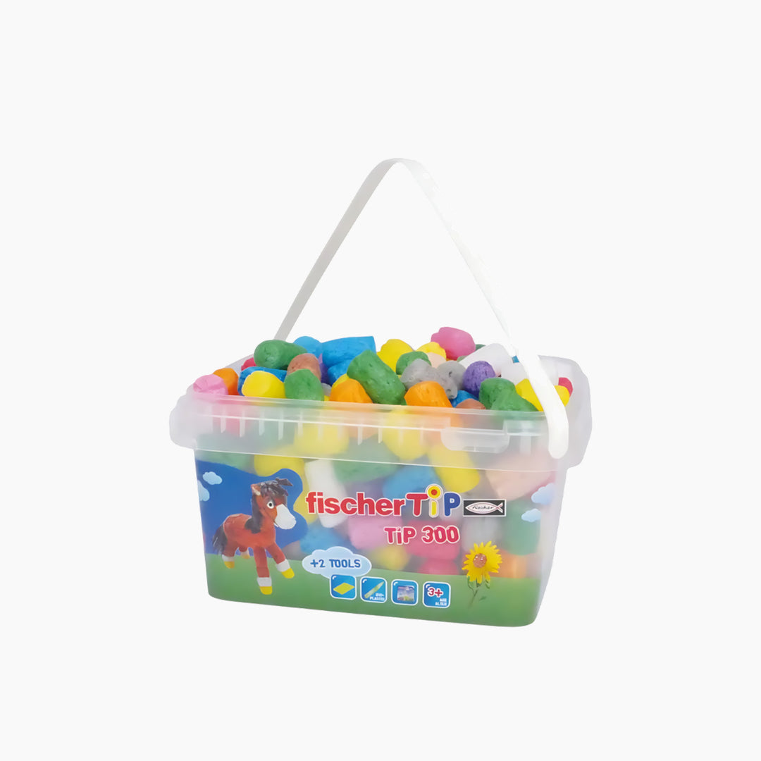 Fischer TiPs 300 colorful building sticks with sponge and cutting tool
