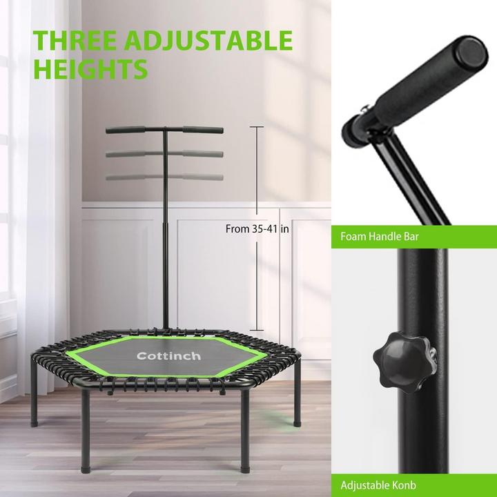 Cottinch Fitness Trampoline with Adjustable Handle