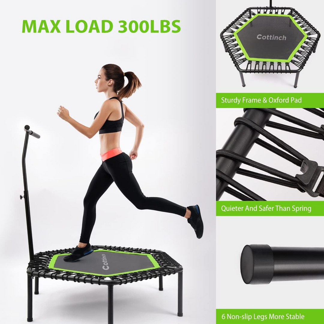 Cottinch Fitness Trampoline with Adjustable Handle