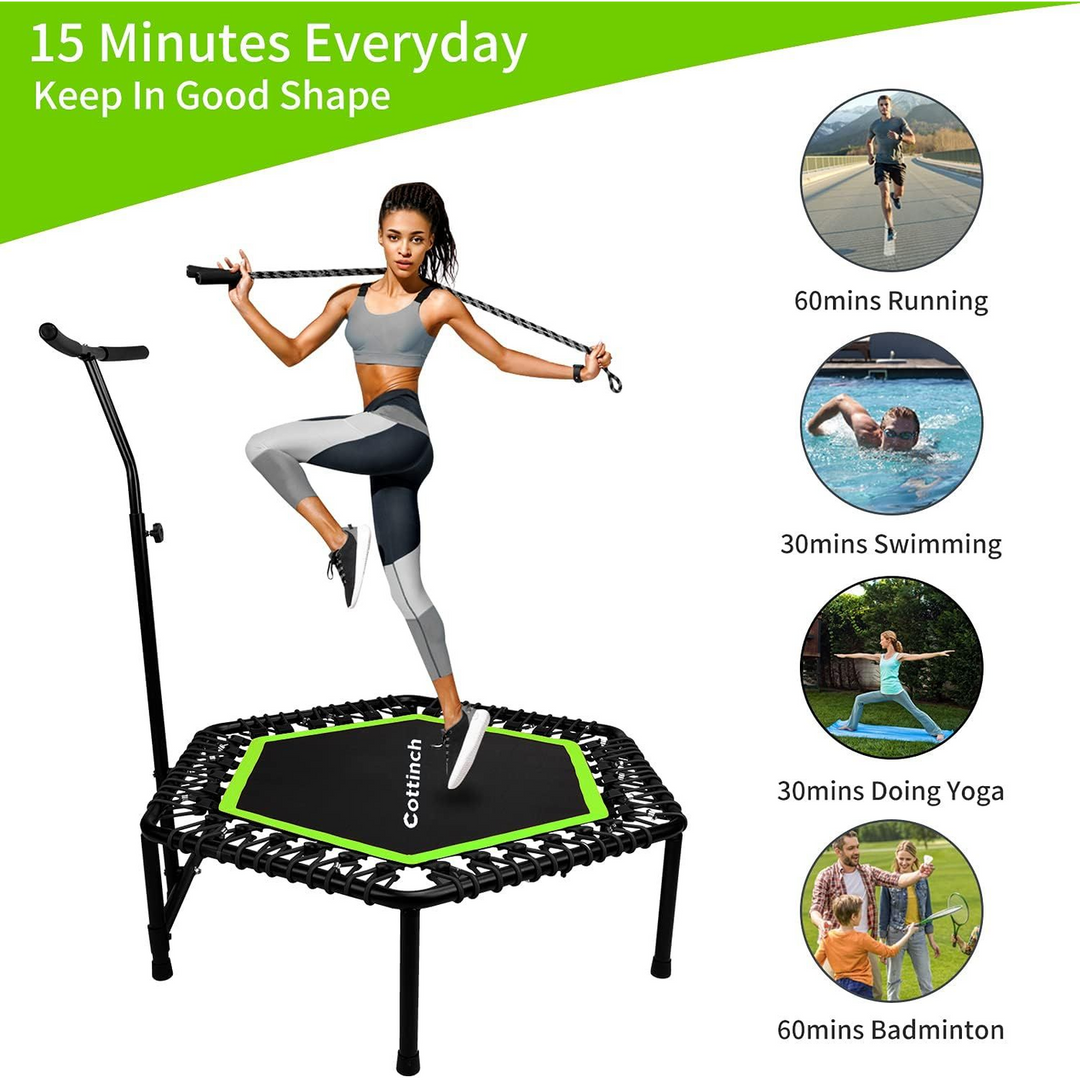 Cottinch Fitness Trampoline with Adjustable Handle