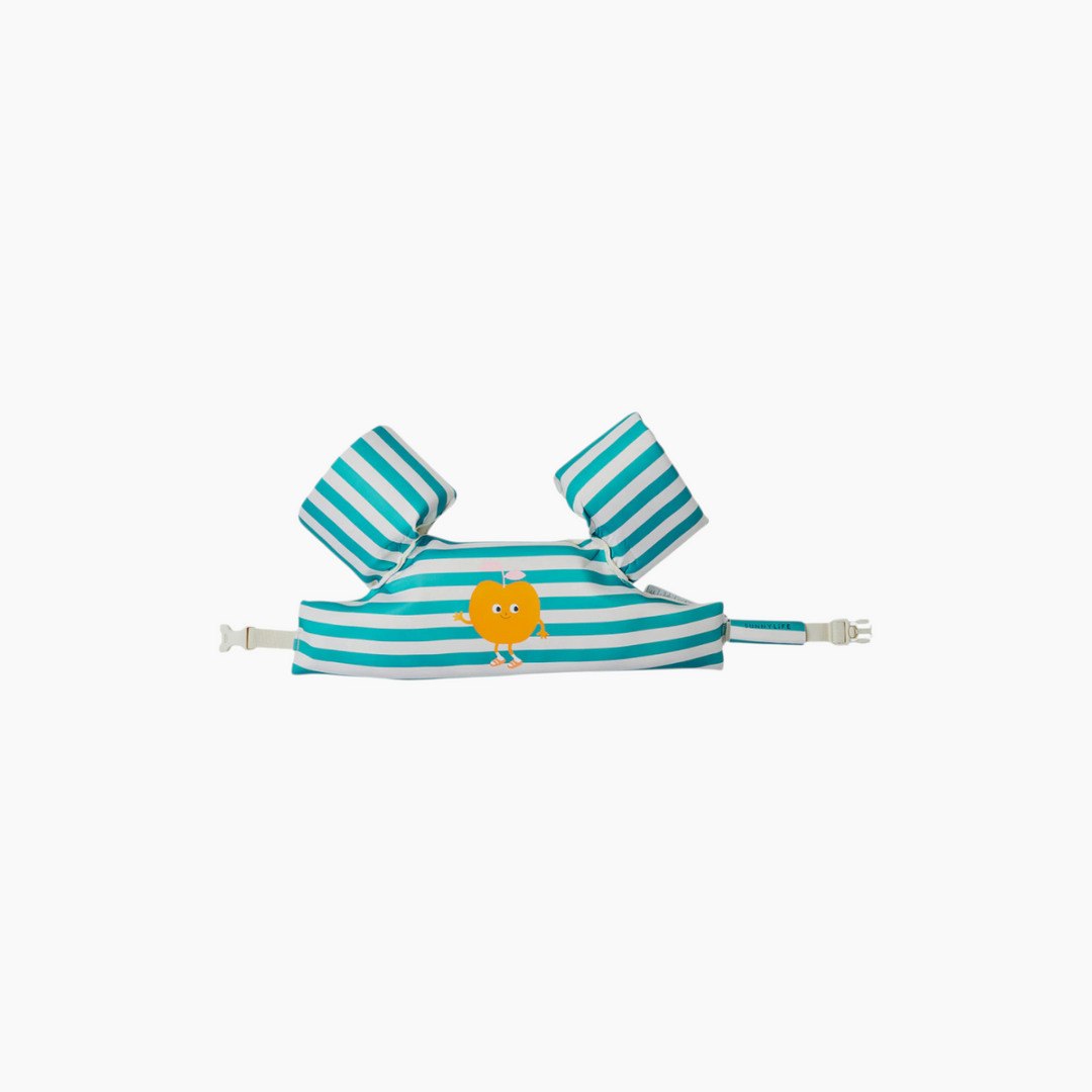 SunnyLife Floatie Jacket 3-6 in Poppy the Peach Green Stripe
