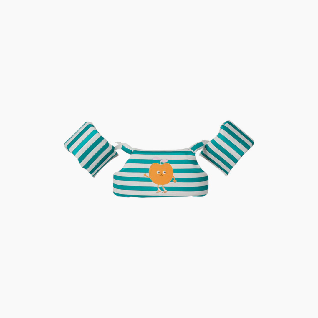 SunnyLife Floatie Jacket 3-6 in Poppy the Peach Green Stripe