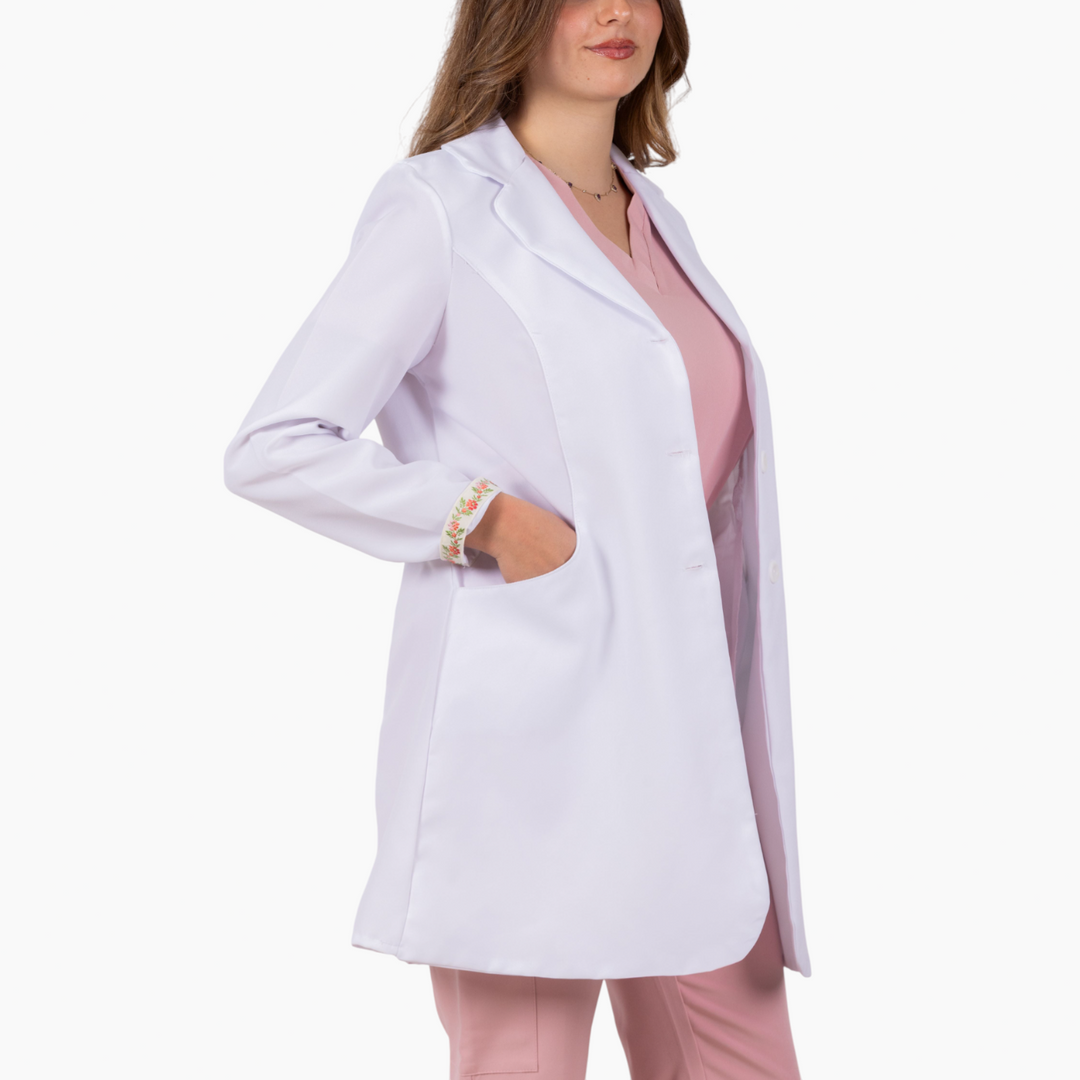 S7 Medical Floracoat feminine overcoat in white