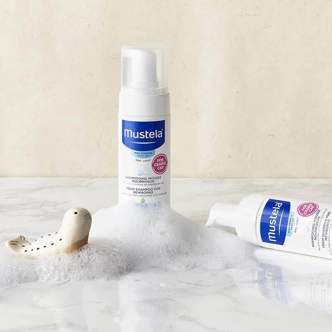 Mustela foam shampoo for newborns, fragrance-free