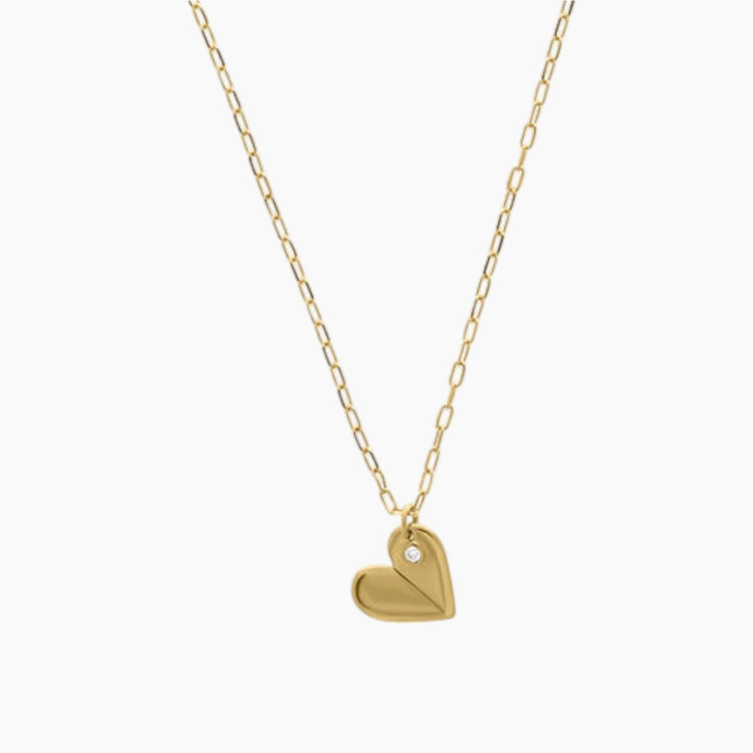 Baby Chic Fine Jewelry Folded Heart Diamond Necklace