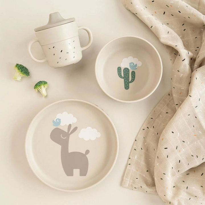 Done By Deer 3pc dinner set in Lalee Sand