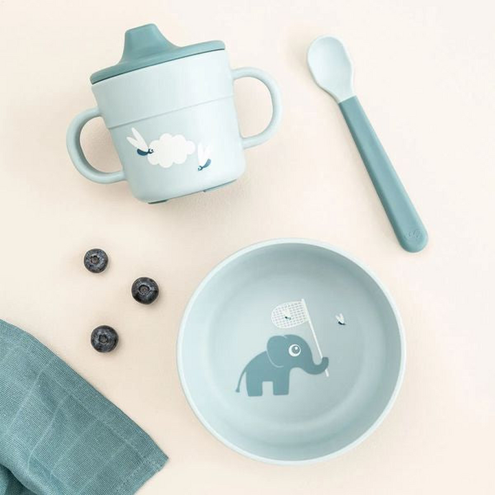 Done By Deer Foodie First Meal Set in Happy Clouds Green