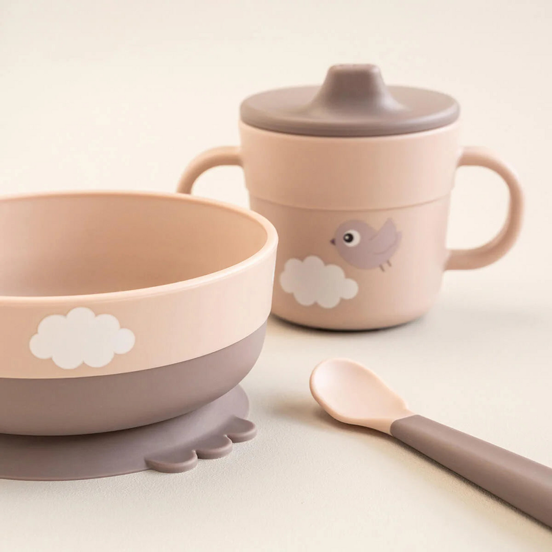 Done By Deer Foodie First Meal Set in Happy Clouds Green
