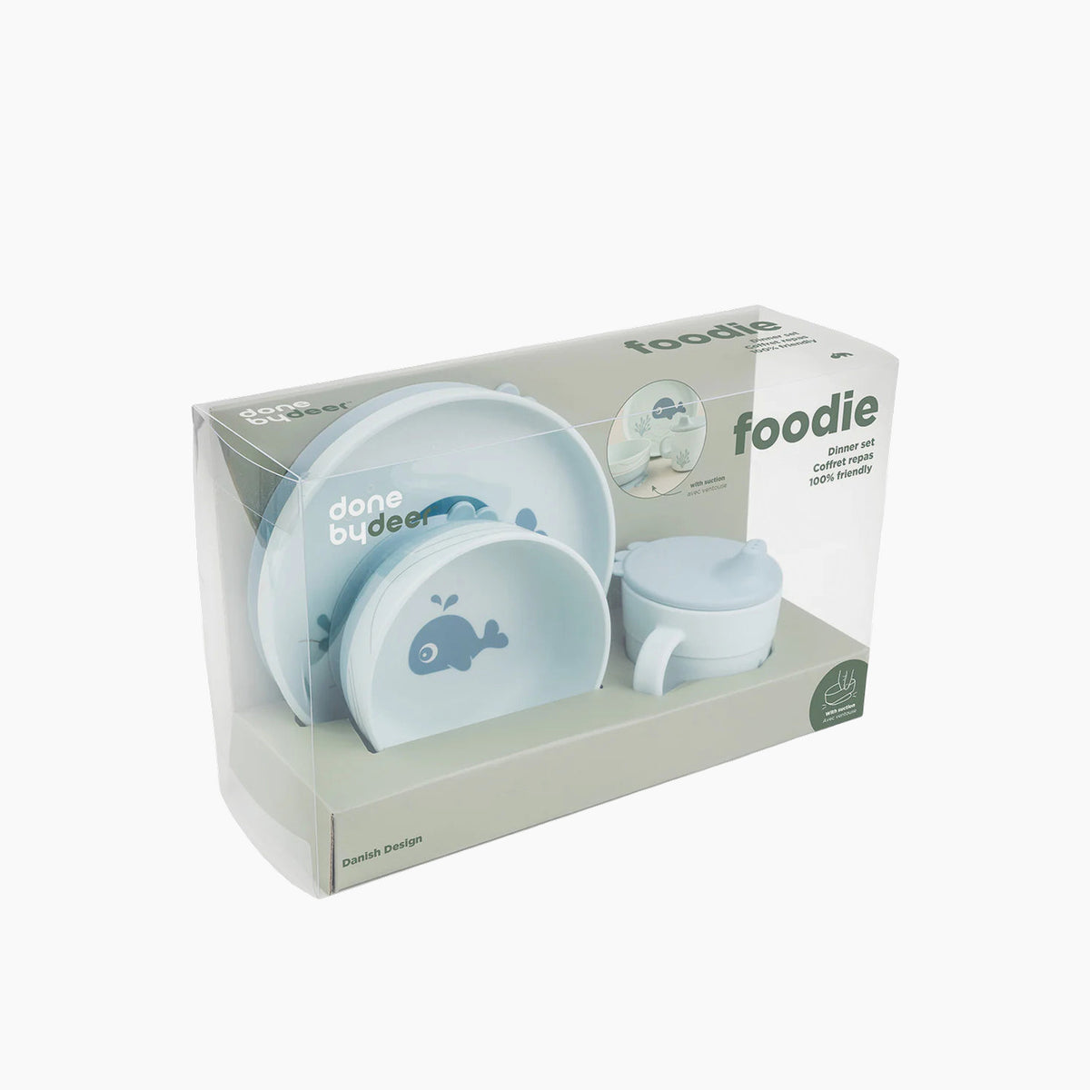 Done By Deer Foodie 3pc dinner set in Wally Blue
