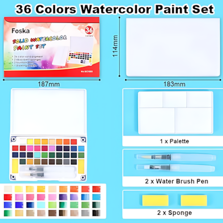 Foska Quality Solid Watercolor Paint Set