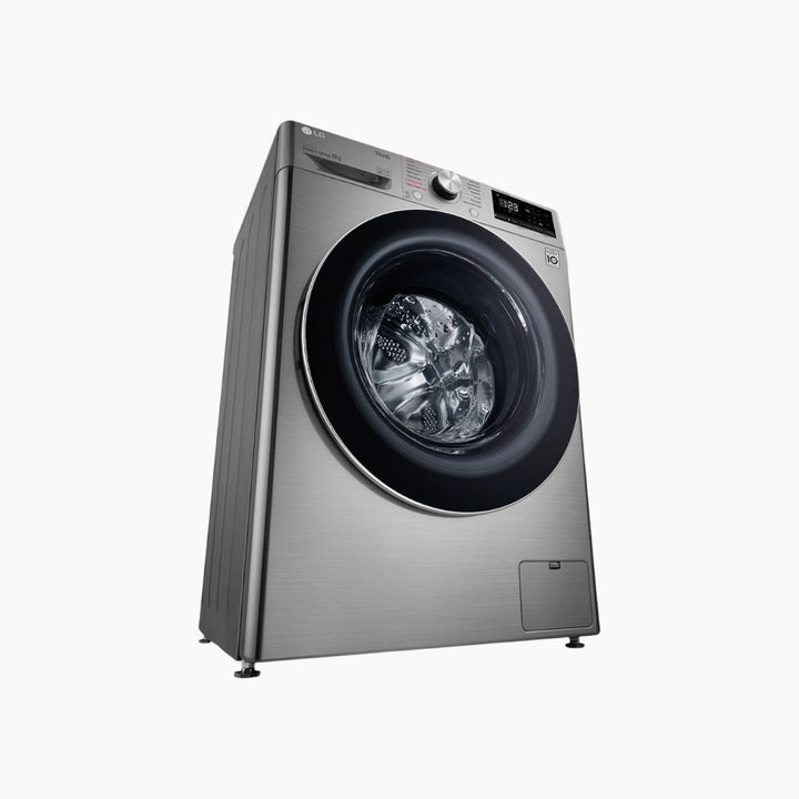 LG Front Load Washer 8KG AI Direct Drive Motor Steam Silver