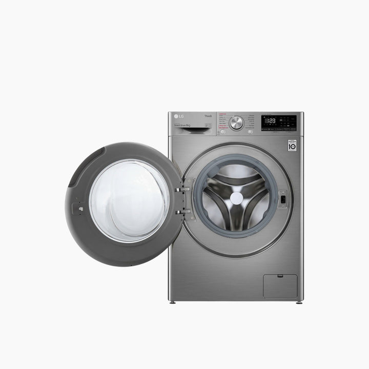 LG Front Load Washer 8KG AI Direct Drive Motor Steam Silver