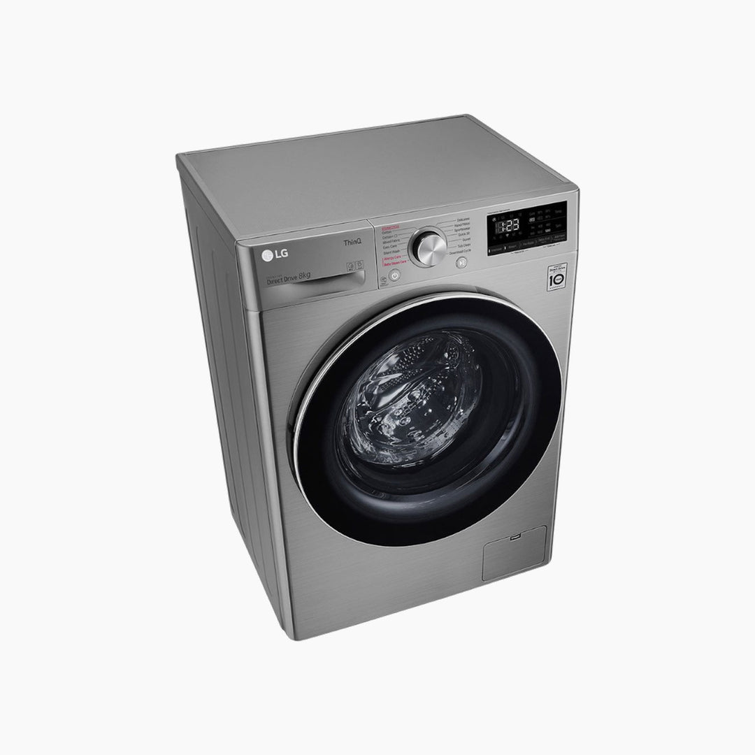 LG Front Load Washer 8KG AI Direct Drive Motor Steam Silver
