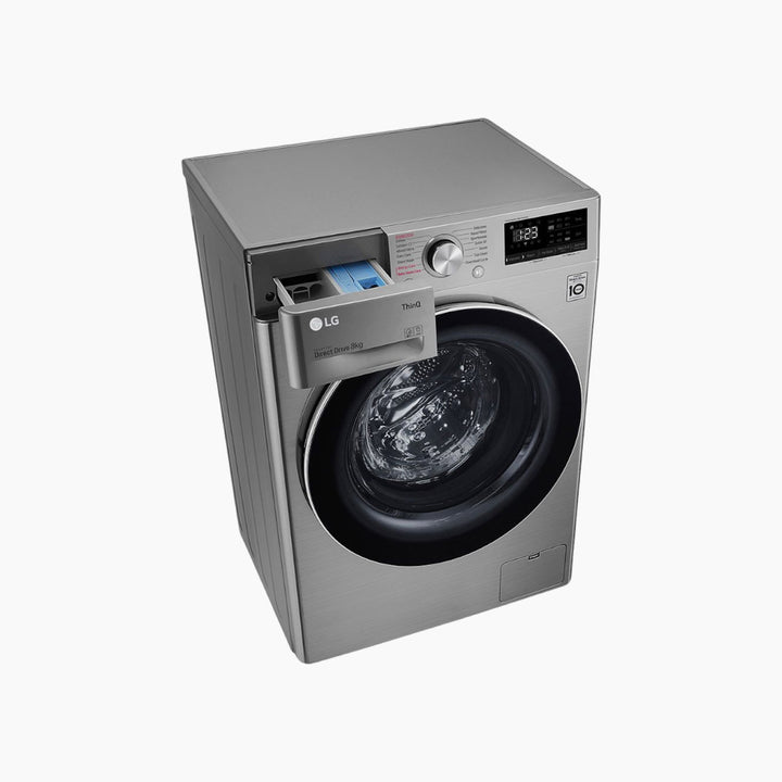 LG Front Load Washer 8KG AI Direct Drive Motor Steam Silver