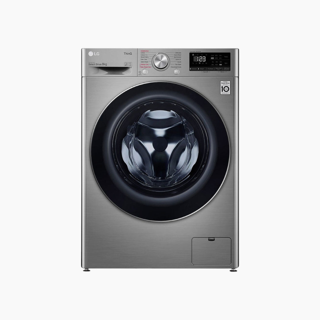 LG Front Load Washer 8KG AI Direct Drive Motor Steam Silver