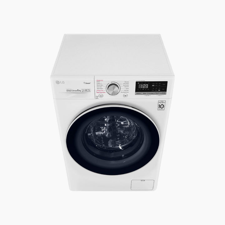 LG Front Load Washer 8KG AI Direct Drive Motor Steam White