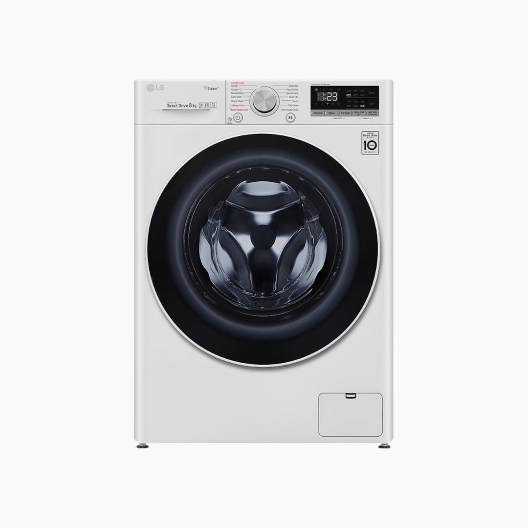 LG Front Load Washer 8KG AI Direct Drive Motor Steam White