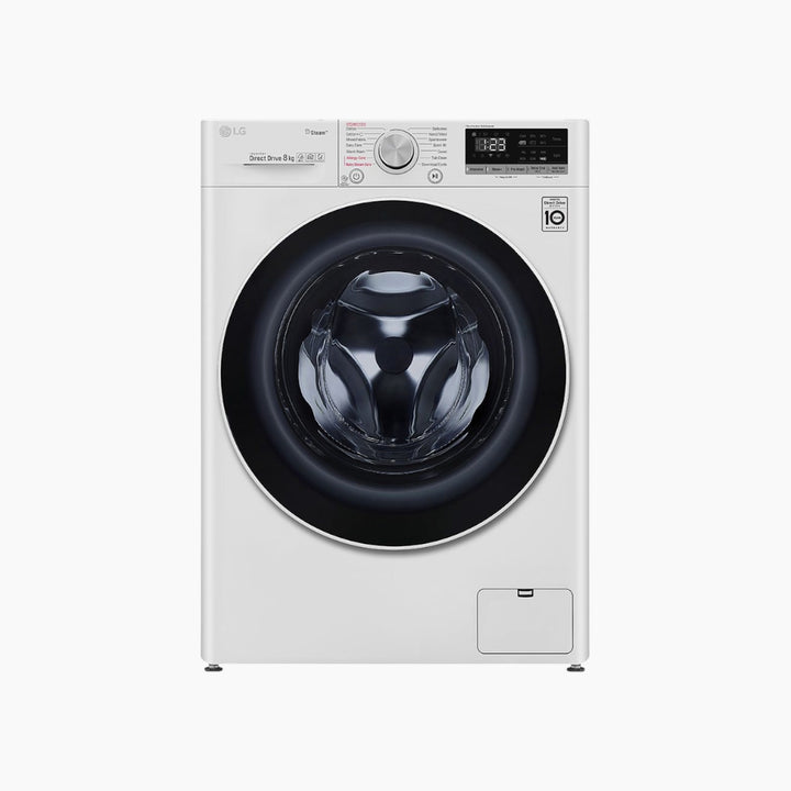 LG Front Load Washer 8KG AI Direct Drive Motor Steam White