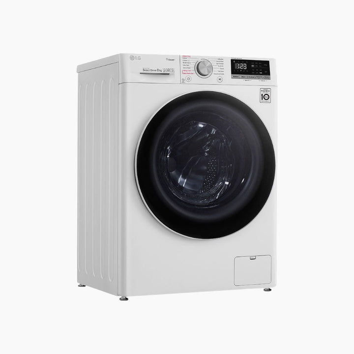 LG Front Load Washer 8KG AI Direct Drive Motor Steam White