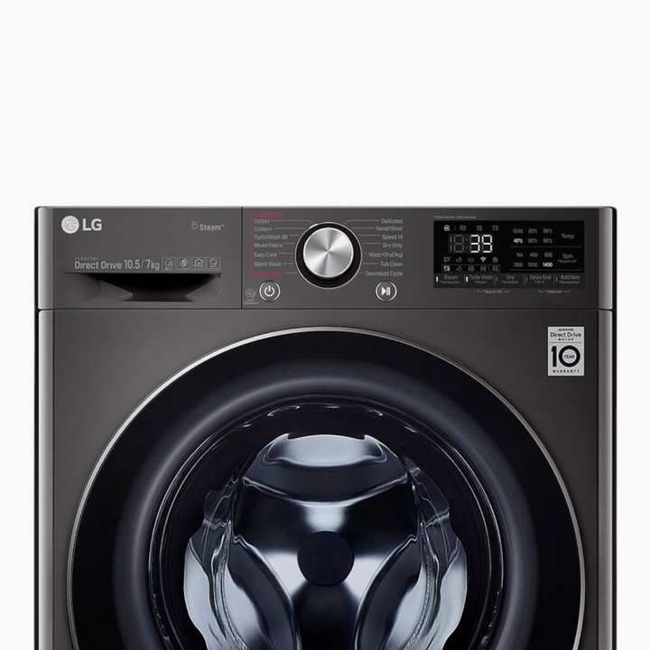 LG Front Load Washer &amp; Dryer 10.5/7KG AI DD TurboWash360 Black Steel