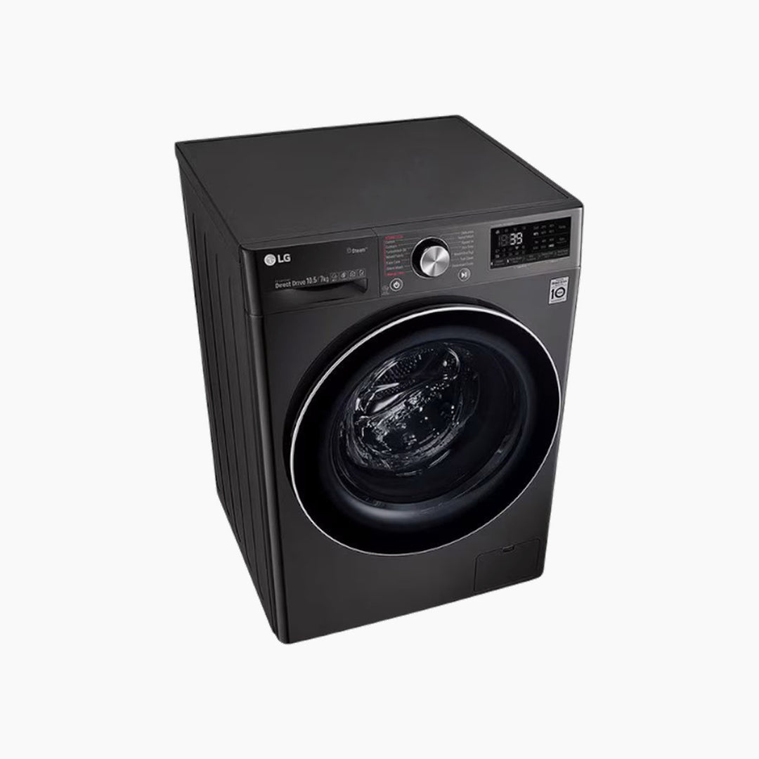 LG Front Load Washer &amp; Dryer 10.5/7KG AI DD TurboWash360 Black Steel