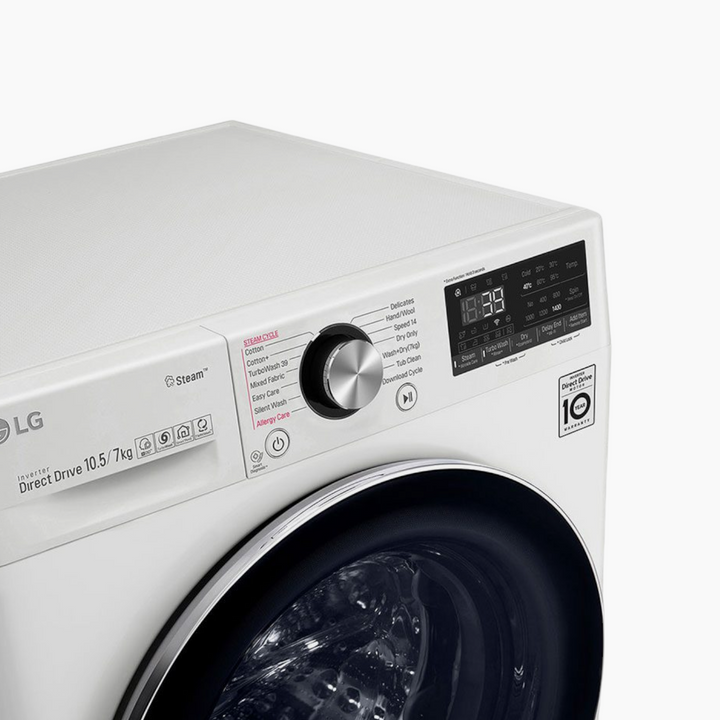 LG Front Load Washer &amp; Dryer 10.5/7KG AI DD TurboWash360 White