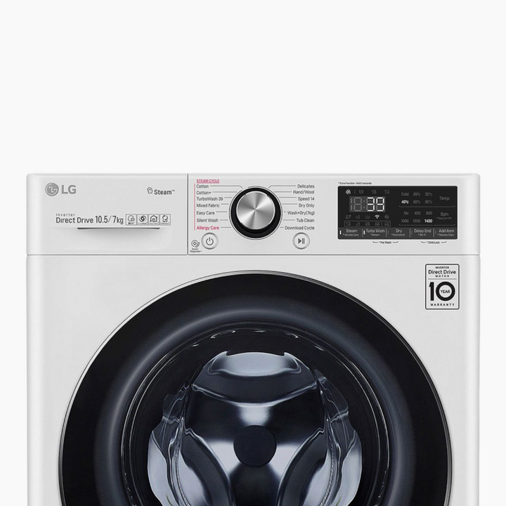 LG Front Load Washer &amp; Dryer 10.5/7KG AI DD TurboWash360 White