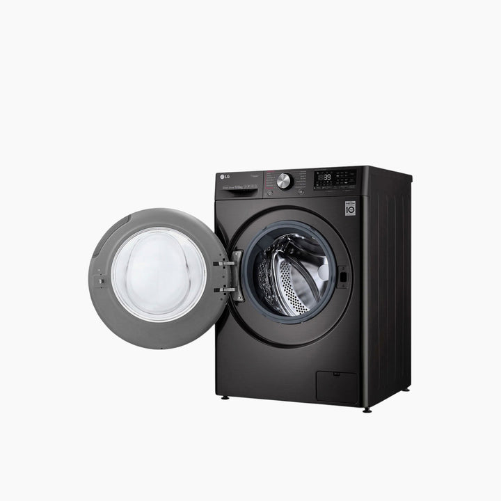 LG Front Load Washer &amp; Dryer 9/6KG, AI DD TurboWash 360 Black Steel