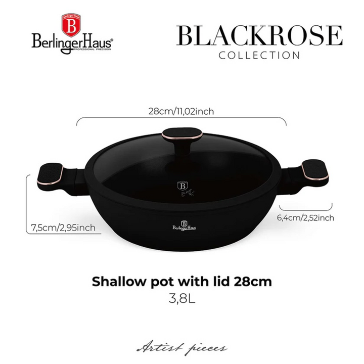 Berlinger Haus Frying Pan with Two Handles and Lid, 28 cm