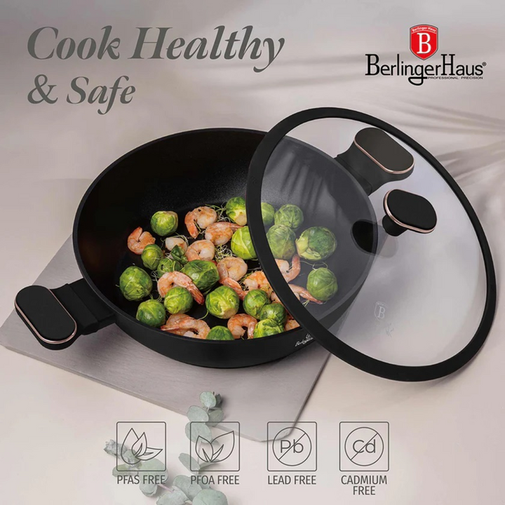 Berlinger Haus Frying Pan with Two Handles and Lid, 28 cm