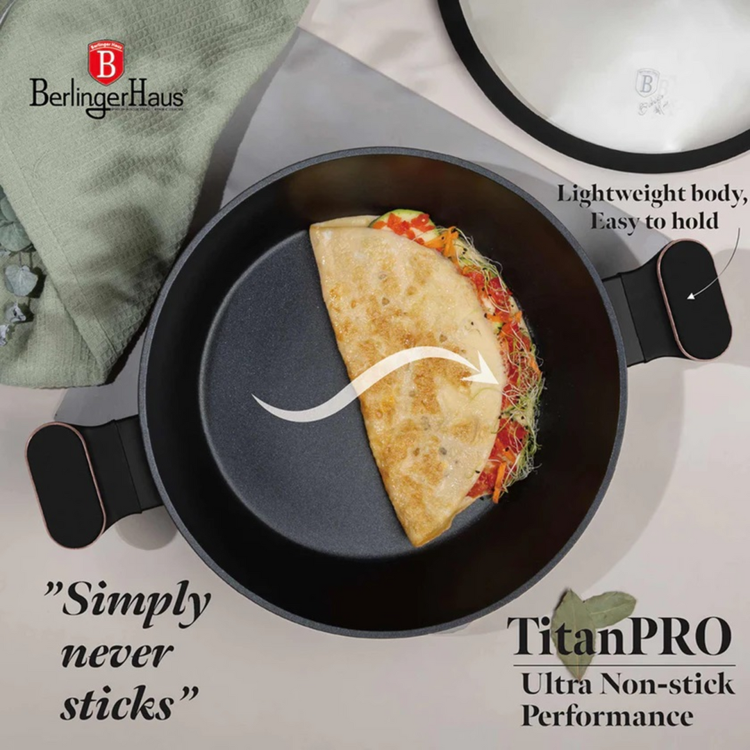 Berlinger Haus Frying Pan with Two Handles and Lid, 28 cm