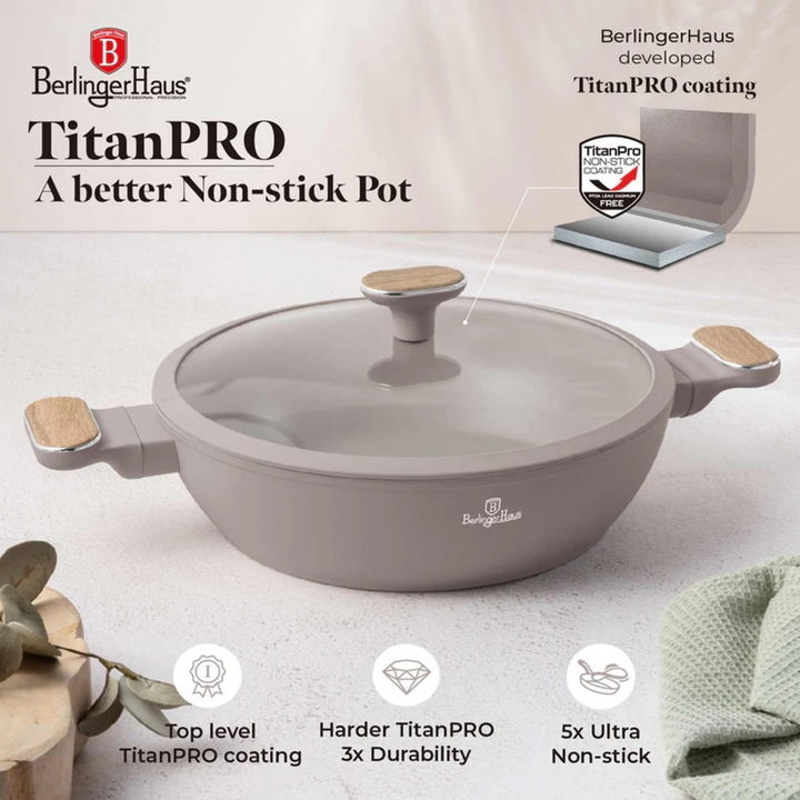Berlinger Haus Frying Pan with Two Handles and Lid, 28 cm