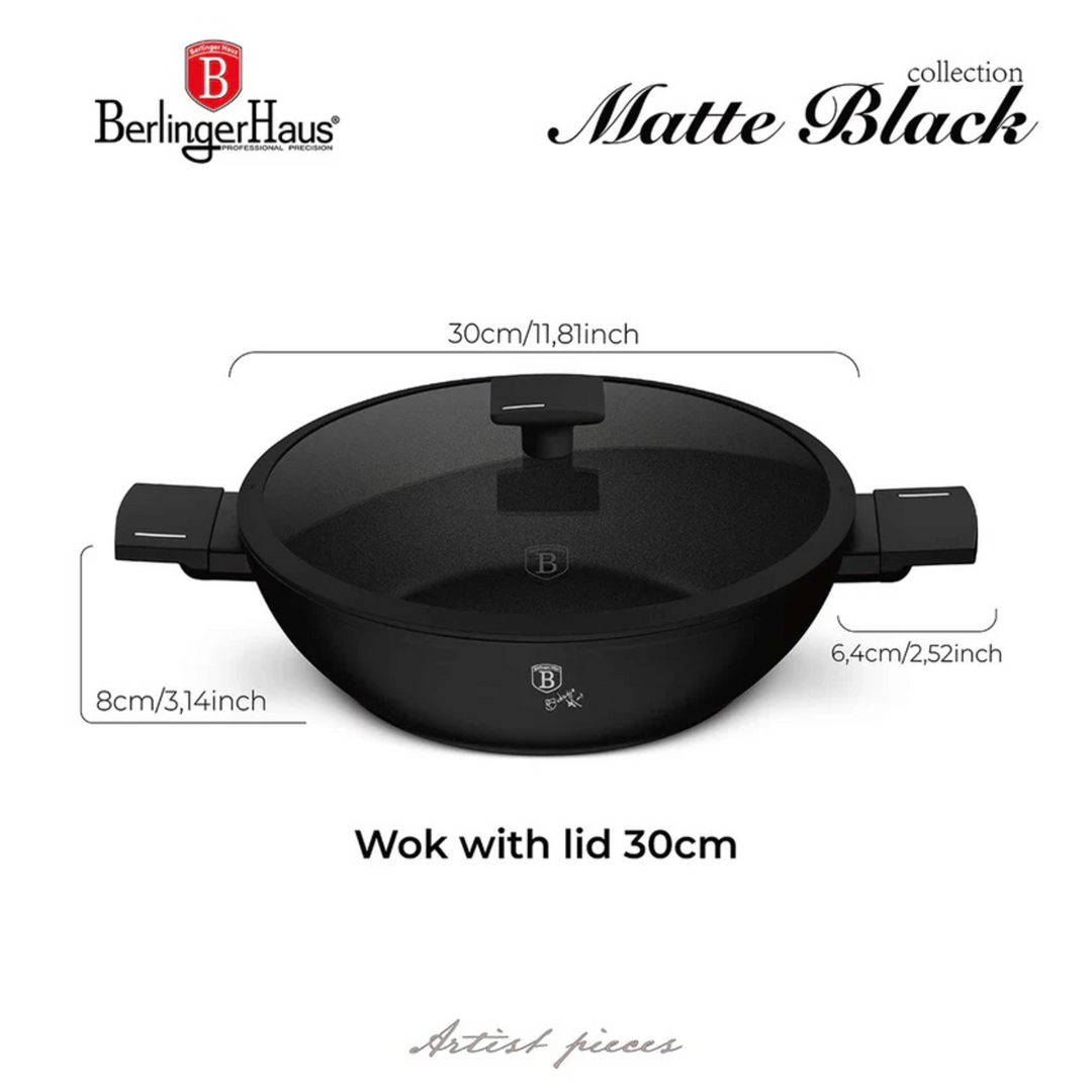 Berlinger Haus Frying Pan with Two Handles and Lid, 30 cm