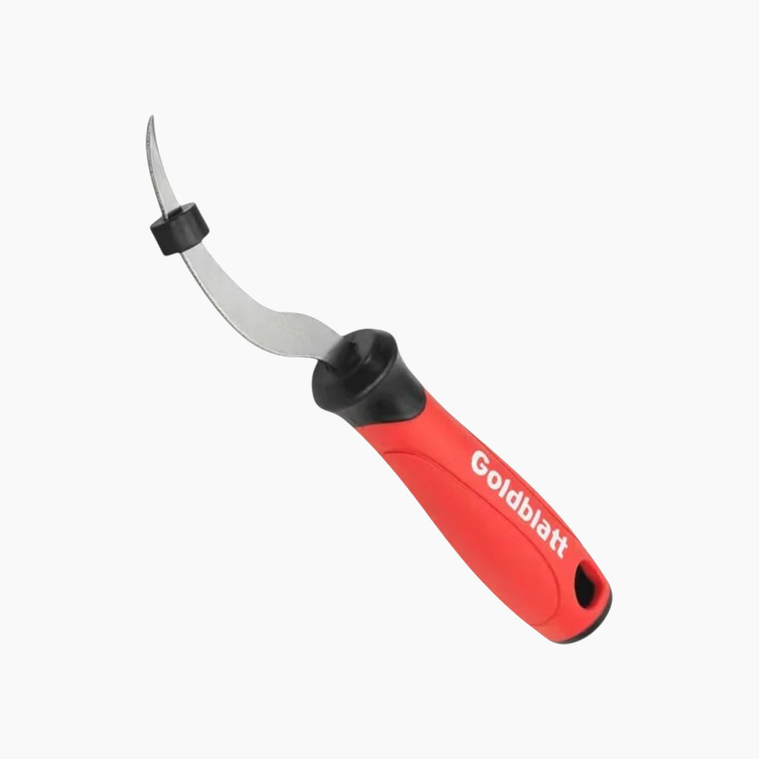 Goldblatt grout removal tool with S-2 steel construction and carbide tip