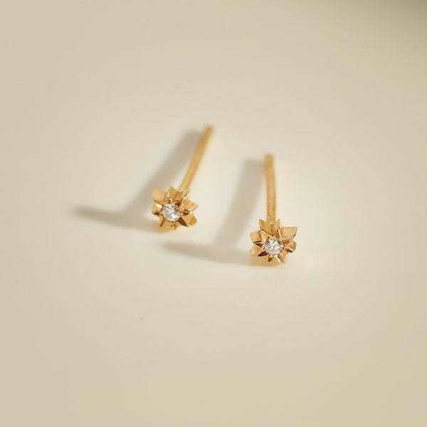 Baby Chic Fine Jewelry Starburst Diamond Earrings - HUNA