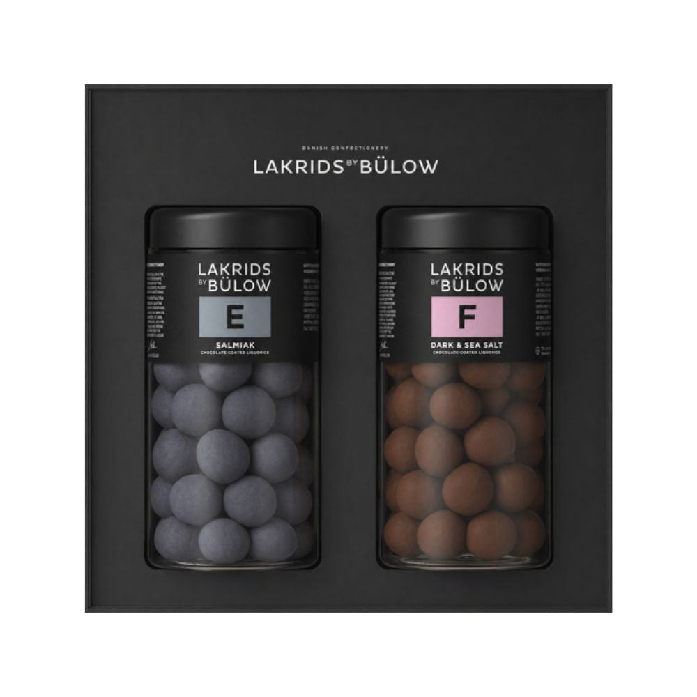LAKRIDS BY BÜLOW GIFT BOX ,SALMIAK 270gm, DARK &amp; SEA SALT 270gm
