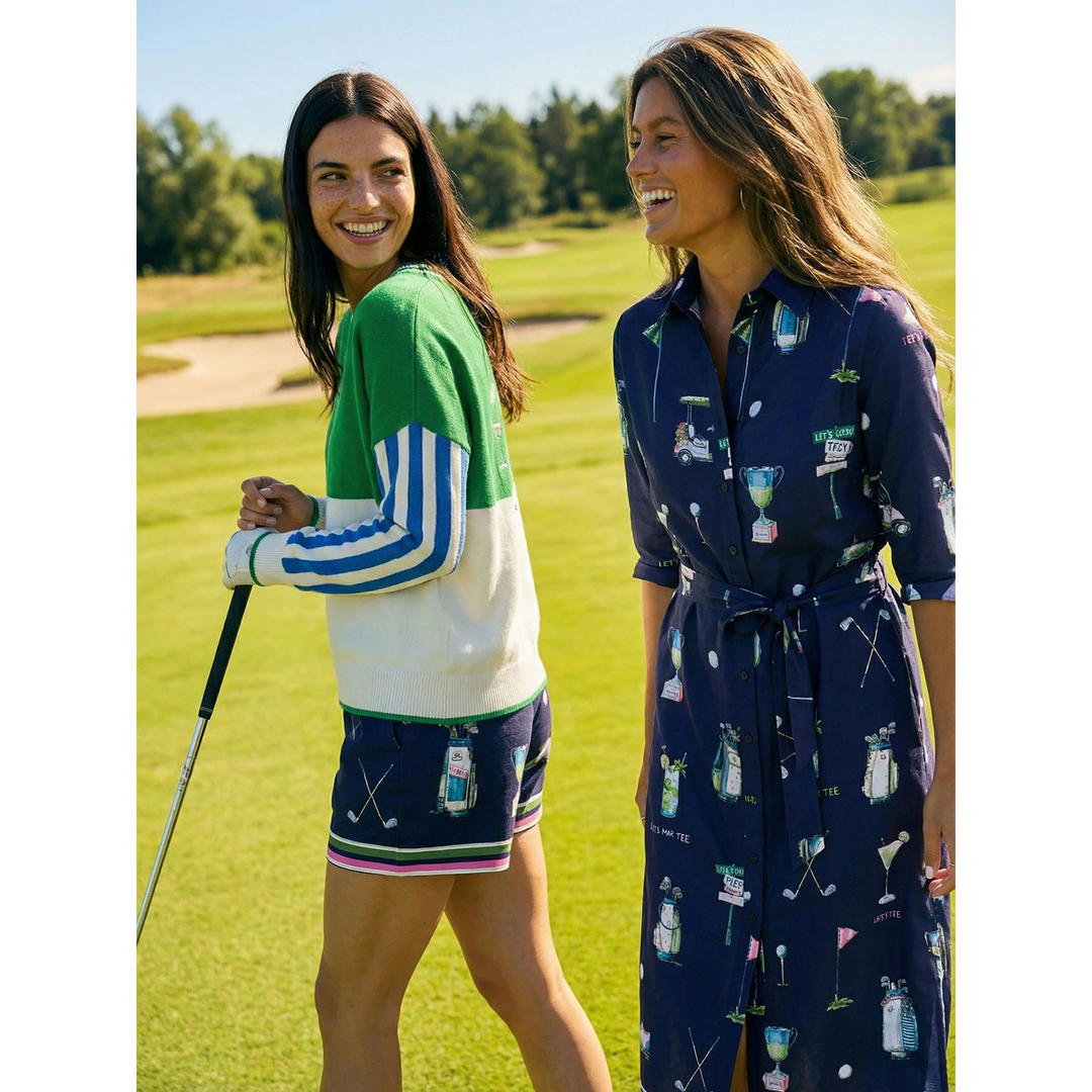 Vilagallo Golf Print Shirt Dress