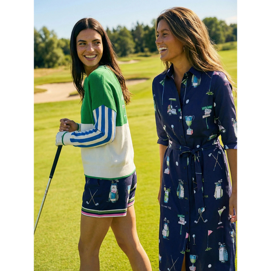 Vilagallo Golf Print Shirt Dress
