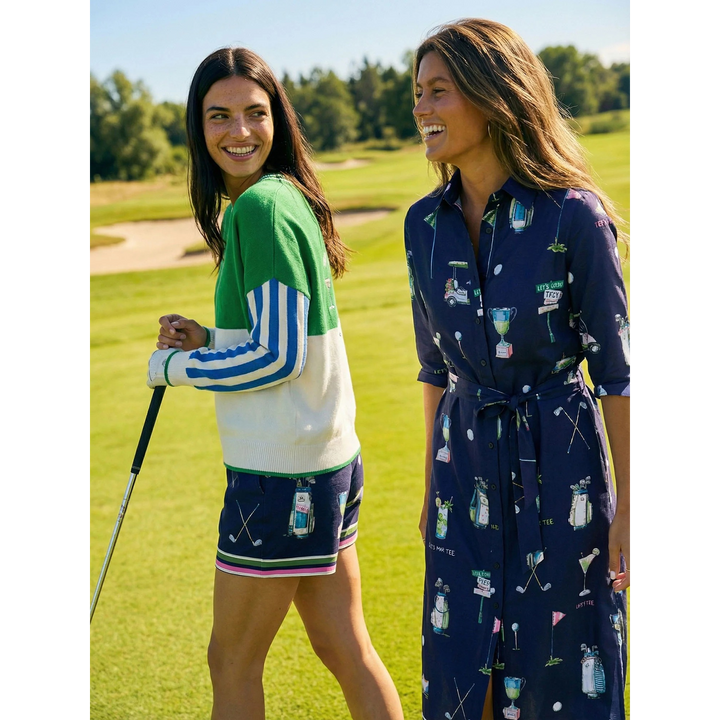 Vilagallo Golf Print Shirt Dress