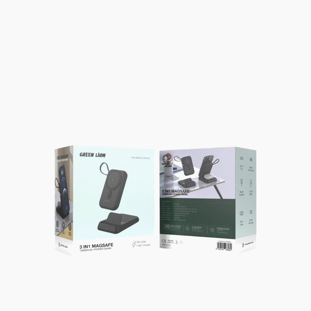 Green Lion 3 In 1 MagSafe Power Bank with 10,000mAh capacity