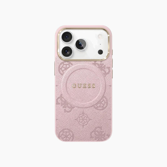 GUESS iPhone PU Saffiano Metal Hardware MagSafe Case