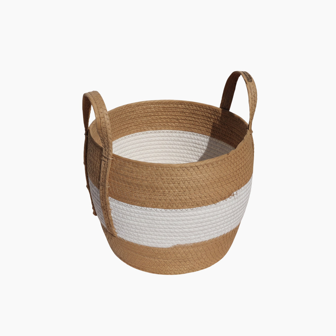Weva 3-Piece Gleam White/Natural Basket Set