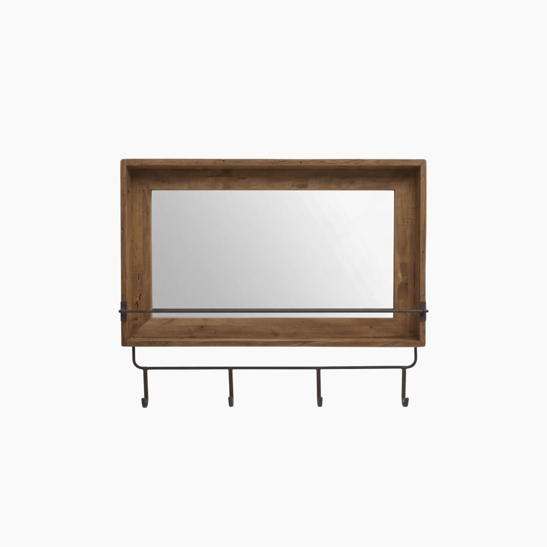 K KILIPES Wooden Metal Wall Mirror