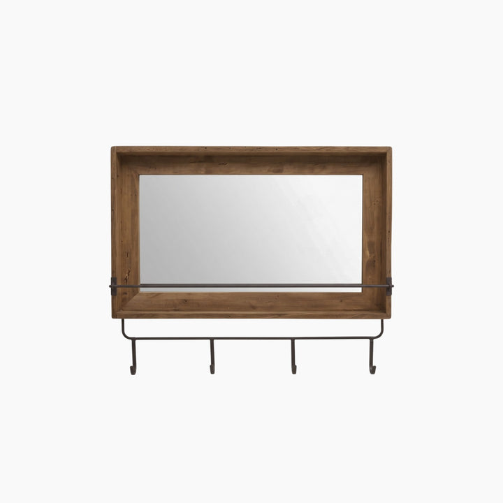 K KILIPES Wooden Metal Wall Mirror