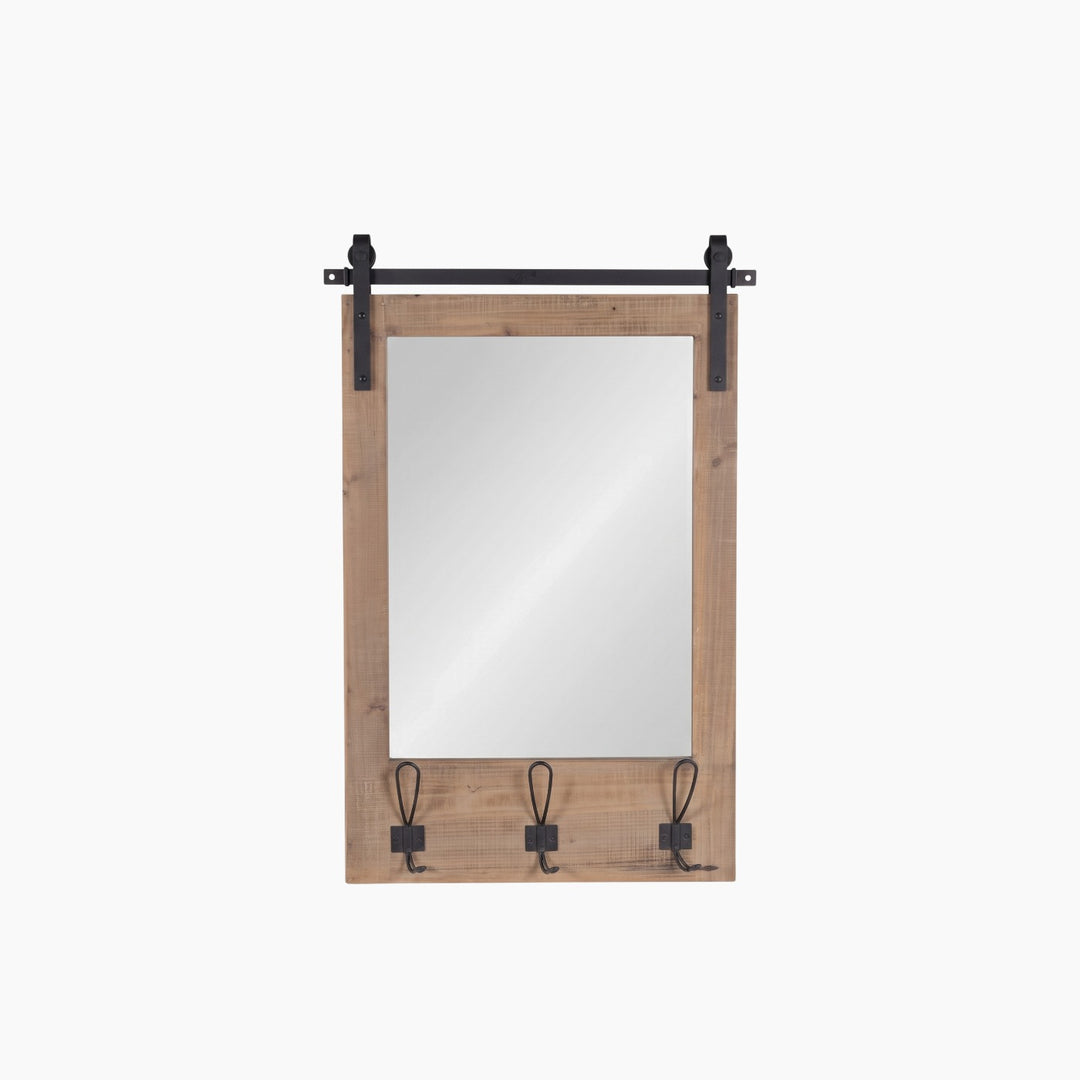 K KILIPES Wooden Wall Rack Mirror