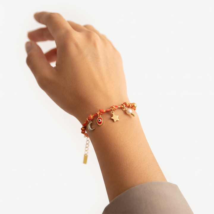 Orange Charm Bracelet