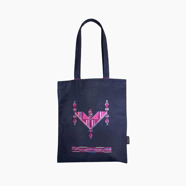 Folkglory Gaza Denim Tote Bag - HUNA